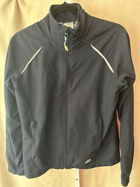 Adidas Jacket Womens Medium Black Hoodie Track Windbreaker Lightweight Zip Up